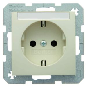 Steckdose SCHUKO mit Beschriftungsfeld Berker S.1 weiß, glänzend, Berker 47508982