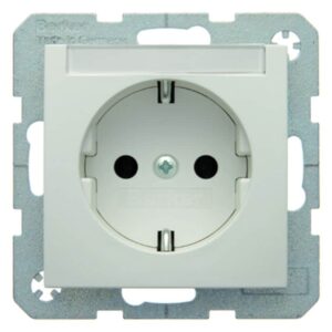 Steckdose SCHUKO mit Beschriftungsfeld Berker S.1/B.3/B.7 polarweiß, matt, Berker 47501909