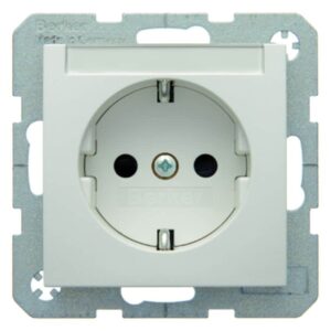 Steckdose SCHUKO mit Beschriftungsfeld Berker S.1/B.3/B.7 polarweiß, matt, Berker 47491909