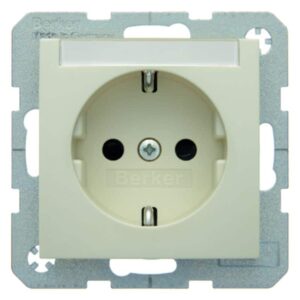 Steckdose SCHUKO mit Beschriftungsfeld Berker S.1 weiß, glänzend, Berker 47498982