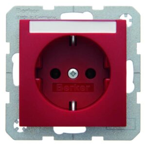 Steckdose SCHUKO mit Beschriftungsfeld Berker S.1/B.3/B.7 rot, matt, Berker 47501902