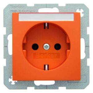 Steckdose SCHUKO mit Beschriftungsfeld Berker S.1/B.3/B.7 orange, matt, Berker 47501907