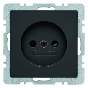 Steckdose ohne Schutzkontakt Berker Q.1/Q.3 anthrazit, samt, Berker 6167336086