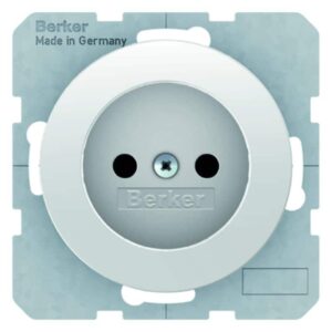 Steckdose ohne Schutzkontakt Berker R.1/R.3 polarweiß, glänzend, Berker 6167032089