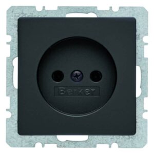 Steckdose ohne Schutzkontakt Berker Q.1/Q.3 anthrazit, samt, Berker 6167036086