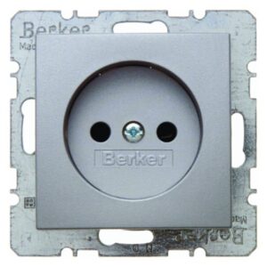 Steckdose ohne Schutzkontakt Berker B.7 alu, matt, Berker 6167331404