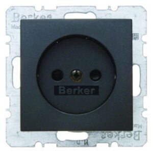 Steckdose ohne Schutzkontakt Berker B.3/B.7 anthrazit, matt, Berker 6167331606