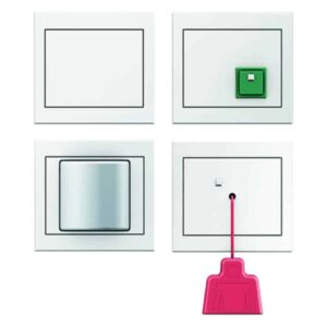 Notruf-Set mit Rahmen Berker K.1 polarweiß, glänzend, Berker 52007009