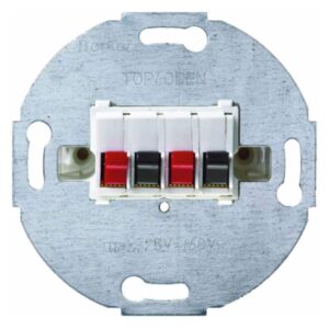 Stereo-Lautsprecher-Anschlussdose Modul-Einsätze polarweiß, matt, Berker 457309