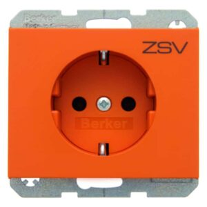 Steckdose SCHUKO mit Aufdruck Berker K.1/K.5 orange, glänzend, Berker 47157114