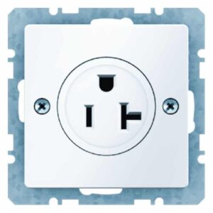 Steckdose mit Schutzkontakt "USA/CANADA"NEMA 5-20 R Berker Q.1/Q.3 polarweiß, sa, Berker 41686089