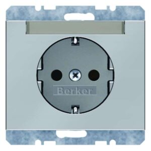 Steckdose SCHUKO mit Beschriftungsfeld Berker K.5 edelstahl, lackiert, Berker 47397004