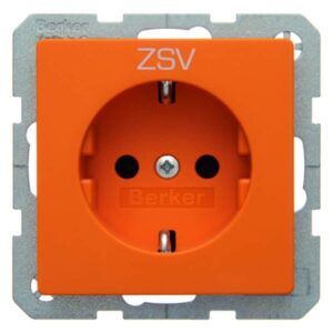 Steckdose SCHUKO mit Aufdruck Berker Q.1/Q.3 orange, samt, Berker 47436007