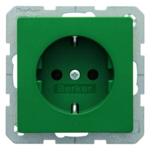 Steckdose SCHUKO Berker Q.1/Q.3 grün, samt, Berker 47436013