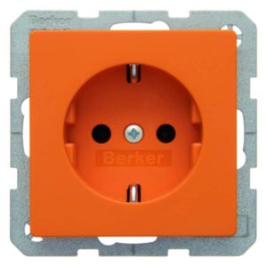 Steckdose SCHUKO Berker Q.1/Q.3 orange, samt, Berker 47436014