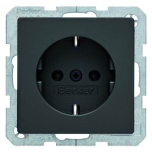 Steckdose SCHUKO Berker Q.1/Q.3 anthrazit, samt, Berker 47436086