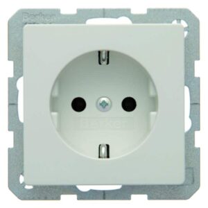 Steckdose SCHUKO Berker Q.1/Q.3 polarweiß, samt, Berker 47436089