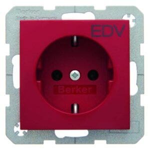 Steckdose SCHUKO mit Aufdruck Berker S.1/B.3/B.7 rot, glänzend, Berker 47438922