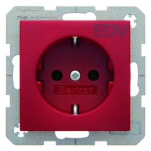 Steckdose SCHUKO mit Aufdruck Berker S.1/B.3/B.7 rot, matt, Berker 47431922