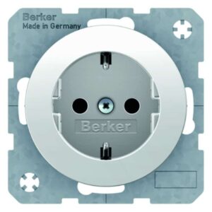 Steckdose SCHUKO Berker R.1/R.3 polarweiß, glänzend, Berker 47232089