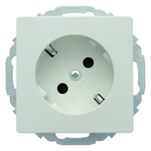 Steckdose SCHUKO 45° Berker Q.1/Q.3 polarweiß, samt, Berker 47276089