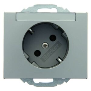 Steckdose SCHUKO 45° mit Beschriftungsfeld Berker K.5 edelstahl, lackiert, Berker 47287104