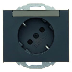 Steckdose SCHUKO 45° mit Beschriftungsfeld Berker K.1 anthrazit, matt, Berker 47287106