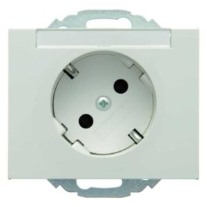 Steckdose SCHUKO 45° mit Beschriftungsfeld Berker K.1 polarweiß, glänzend, Berker 47287109
