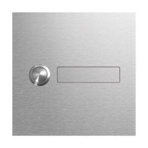 GZM-110 Rund-Taster Modul mit Gravur-Namensschild 1/1 EB Edelstahl matt MODESTA, Elcom 5810171