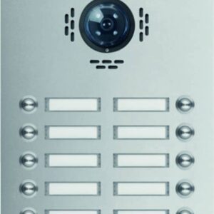 TVG-10/2 Türstation für Kamera-Türlautsp.10/2 Rund-Taster UP Edelst. matt ESTA, Elcom 1110181BTC