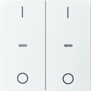 KNX S.1 Abdeckung für Tastsensor Modul mit I/O Symbol 2fach polarweiß matt, Berker 80962399