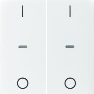 KNX S.1 Abdeckung für Tastsensor Modul mit I/O Symbol 2fach polarweiß glänzend, Berker 80962389