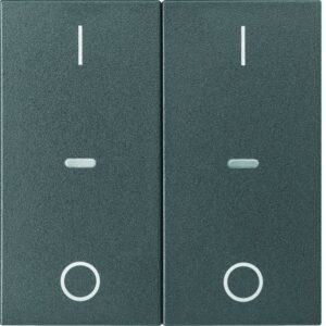 KNX S.1 Abdeckung für Tastsensor Modul mit I/O Symbol 2fach anthrazit matt, Berker 80962385