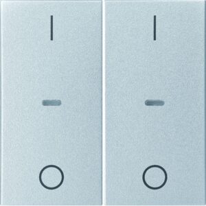 KNX S.1 Abdeckung für Tastsensor Modul mit I/O Symbol 2fach alu matt, Berker 80962383