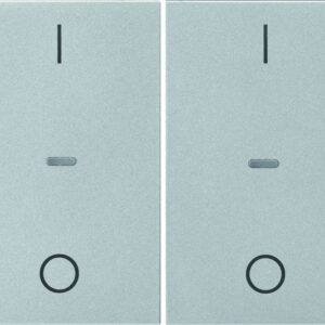 KNX K.5 Abdeckung für Tastsensor Modul mit I/O Symbol 2fach Aluminium, Berker 80962371