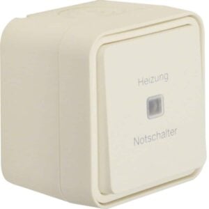 Kontroll-Wechselschalter mit Aufdruck "Heizung Notschalter" AP Berker W.1 polarw, Berker 35663502