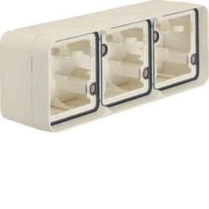 Gehäuse 3fach waagerecht, mit Rahmen AP Berker W.1 polarweiß matt, Berker 6019303502