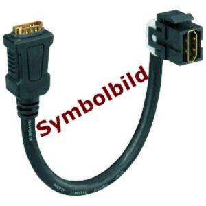 RUTENBECK HDMI-Keystone (Buchse/Buchse), mit Kabelpeitsche (30 cm), polarweiß 17010652