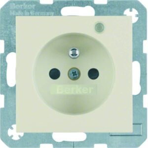 Steckdose mit Schutzkontaktstift und Kontroll-LED Berker S.1 weiß, glänzend, Berker 6765098982
