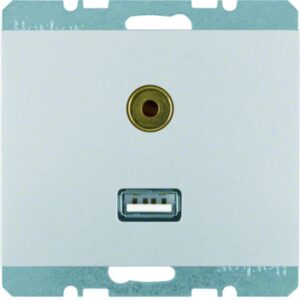 USB/3,5 mm Audio Steckdose Berker K.5 Alu, Berker 3315397003