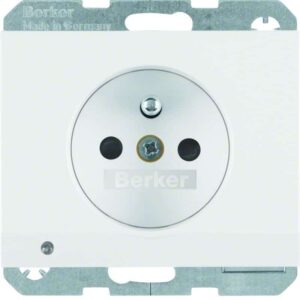 Steckdose mit Schutzkontaktstift und LED-Orientierungslicht Berker K.1 polarweiß, Berker 6765107009