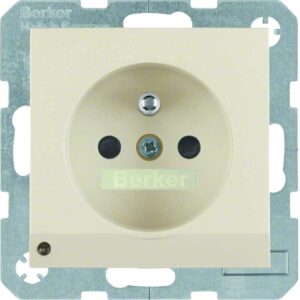 Steckdose mit Schutzkontaktstift und LED-Orientierungslicht Berker S.1 weiß, glä, Berker 6765108982