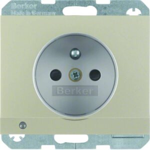 Steckdose mit Schutzkontaktstift und LED-Orientierungslicht Berker K.5 edelstahl, Berker 6765107004