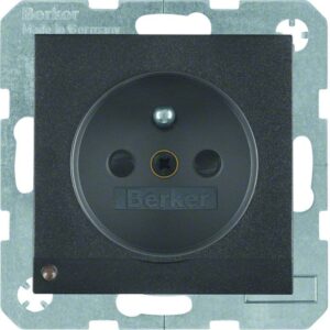 Steckdose mit Schutzkontaktstift und LED-Orientierungslicht Berker B.3/B.7 anthr, Berker 6765101606