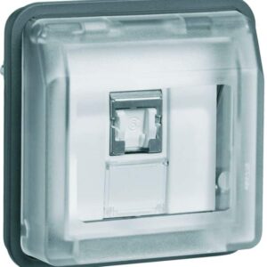 W.1 UAE Netzwerkdoseneinsatz 1fach Cat.6, grau, Berker 14093515