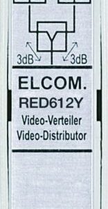 ELCOM Signalverteiler 2 fach REG 2D-Video lichtgrau RED612Y