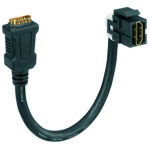 RUTENBECK HDMI-Keystone (Buchse/Buchse), mit Kabelpeitsche (30 cm), schwarz 17010662