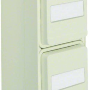 Steckdose SCHUKO 2fach senkrecht mit Klappdeckel AP Berker W.1 polarweiß matt, Berker 47703532