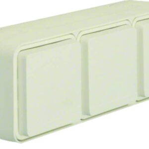 Steckdose SCHUKO 3fach waagerecht mit Klappdeckel AP Berker W.1 polarweiß matt, Berker 47733512