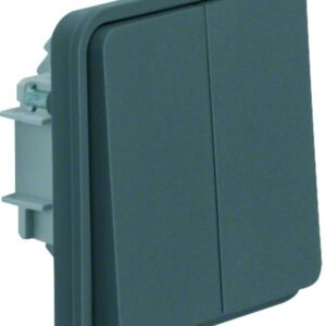Doppel-Wechselschalter-Einsatz mit Wippe2fach AP/UP Berker W.1 grau, matt, Berker 30483515
